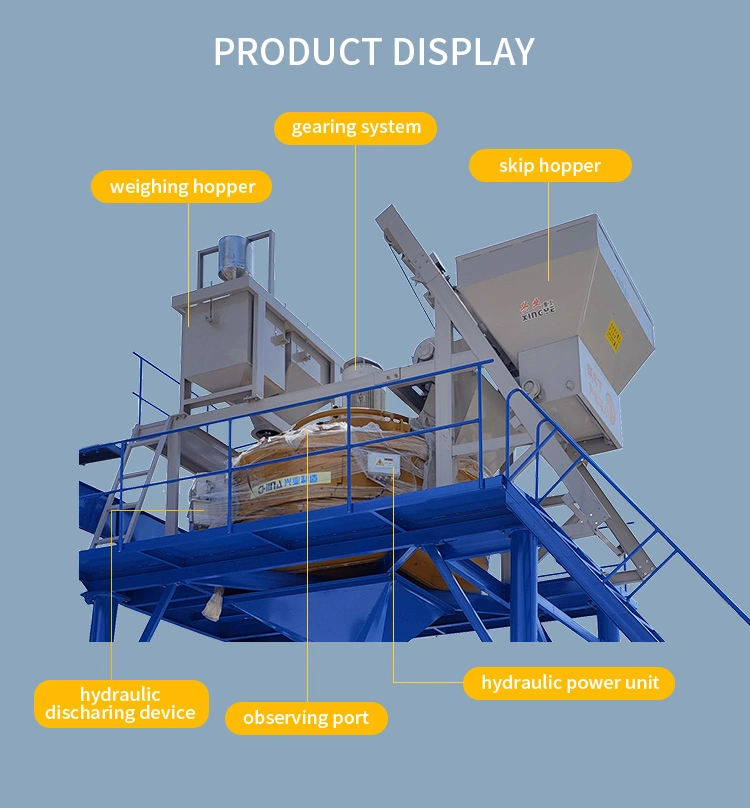 Sand Cement Mixing Plant Industrial Concrete Planetary Mixer Machine with Lifting Hopper